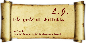 Légrádi Julietta névjegykártya